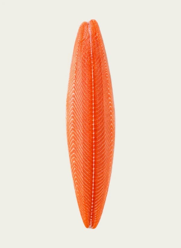 Atlantiklachsfilet auf Trim E getrimmt, von oben fotografiert